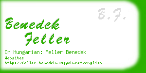 benedek feller business card